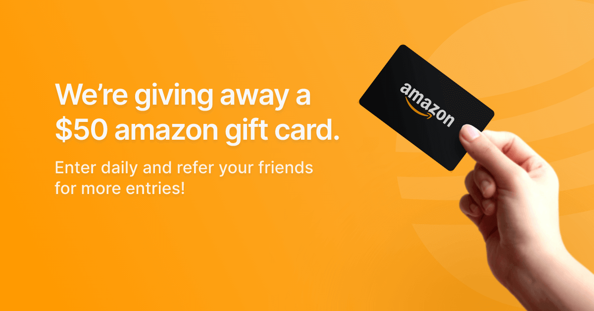 We're giving away a $50 amazon gift card